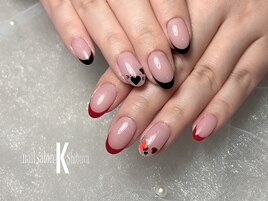 【ジェル】ハートホロ×フレンチ