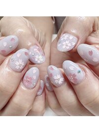 桜ホロネイル☆