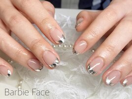 シンプルガラスフレンチネイル