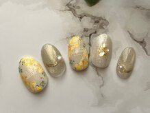 エールネイル(Ailes nail)の雰囲気（手描きアートが大人気♪お花もひとつひとつ丁寧に描いています。）