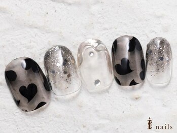 アイネイルズ 横浜WEST店(I-nails)/シアーブラックハート9480円