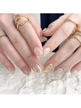 ケイクバイクーロ(CAKE by curro)/ホワイト＊ゴールド＊ニュアンス