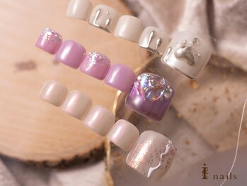 アイネイルズ 横浜WEST店(I-nails)の写真/【フットネイル】春夏に向け女子力UP☆手のネイルができないけどジェルネイル,アートがしたい方におすすめ!