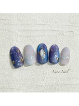 ナナネイル(Nana.Nail)/煌めく春の夜空ネイル