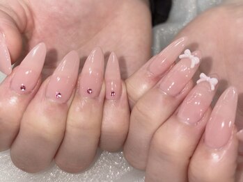 エムネイル(Ｍ)/ピンクちゅるんネイル