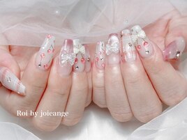 さくらんぼ/チェックネイル