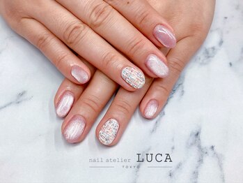 ネイルアトリエルカ(nail atelier LUCA)/W-645 春色大人ツイードネイル