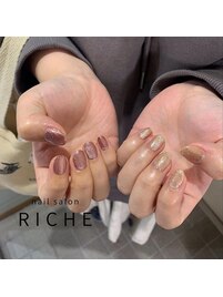 ブラウンマグネットネイル