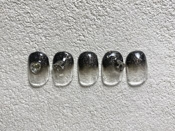 ラメグラデーション　リボン