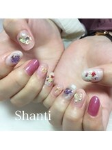 シャンティ ネイルサロン(Shanti nail salon)/春ネイル♪キラキラ押し花ネイル
