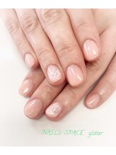 ネイルズ スペース グリッター(NAIL'S SPACE glitter)/たらしこみフラワーネイル
