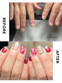 伸ばせないお爪から美爪へ♪