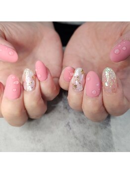 ネイルサロン キラップ(Nail Salon KiLAP)/ピンク×しずくネイル¥7980