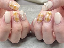 チェックリボン