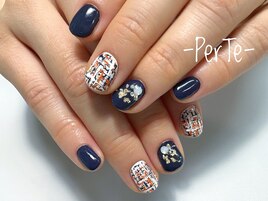 ツイード/冬ネイル/大人キレイ