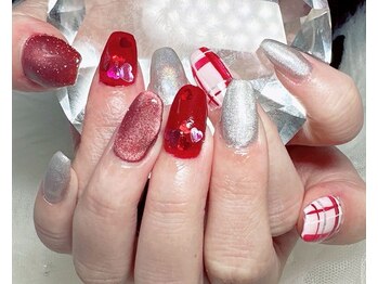 ジェー エス シー ネイル(J.S.C.nail)/バレンタイン/チェック/埋め込み