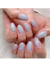 エムネイル(emu.nail)/水色ワンカラーネイル