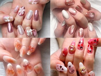 アルーラ 武蔵小杉(Alura)の写真/【春のお出かけ前に♪一目惚れネイル…♪】ハート・リボン・キラキラのラメで心がときめく指先へ★