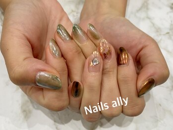 ネイルズアリー 立川店(Nails ally)/アシンメトリー×ニュアンス