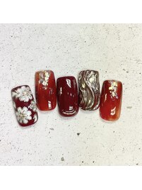 ボルドーニュアンスフラワー