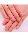 綺麗めフラワーアートネイル☆