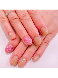 綺麗めフラワーアートネイル☆