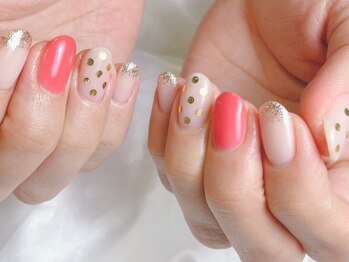 ブルヴェール(Bleu vert)/ドットネイル