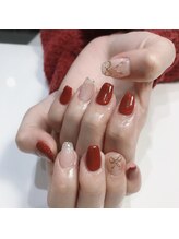 クリスタルネイルサロン(Crystal Nail)/リボンネイル　冬ネイル