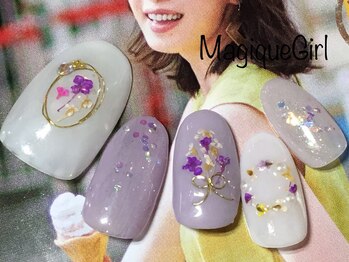 ネイルサロン マジックガール(Nail Salon MagiqueGirl)/【押し花ネイル】￥11980