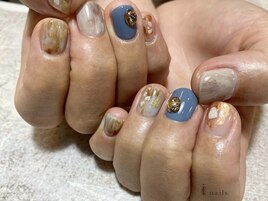くすみブルーニュアンスぷっくり