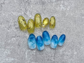 ジョアアンジェ 上本町店(joieange)/夏ネイル シアー感 個性的