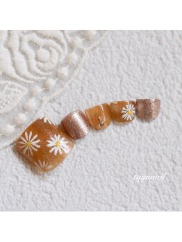 たゆ ネイル(たゆnail)/パラジェルフラワーフットネイル