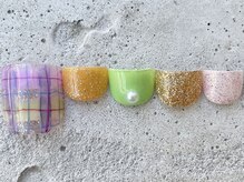 フリークネイル(FREAK Nail)/おえかきチェックFOOT ¥10000