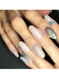 ポイントユニコーンネイル