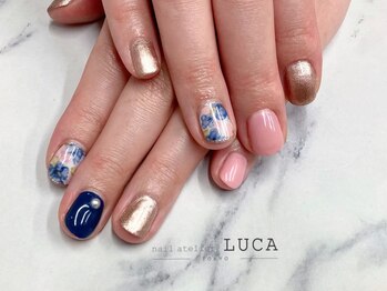 ネイルアトリエルカ(nail atelier LUCA)/W-644 シェラックフラワーネイル