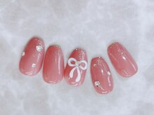 ネイルサロン シェル(Nail Salon SHELL)/韓国風ぷっくりリボンネイル♪