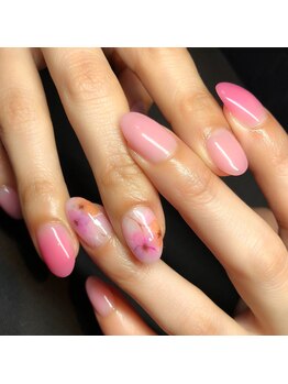 キャプラスネイル ミュウ(CAPLUS NAIL Mew)/お花春ネイル