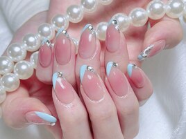 チーク、水色、スードン