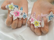 nailsalon amore 心斎橋店【長さだし/持ち込み/スカルプ/フィルイン/定額】/ハイビスカス22330円