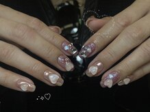 ハイネイル 池袋(Hi nail)/うるつやピンク×ハートデザイン