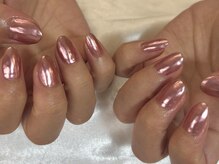 マラマネイル(Malama Nail)/ミラー/フィルイン/ピンク
