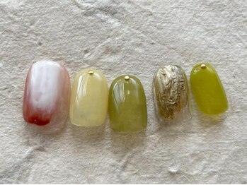 アイネイルズ 梅田店(I nails)/先端ゴールド春塗りかけ¥7700