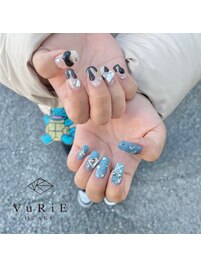 持ち込みパーツ盛りネイル