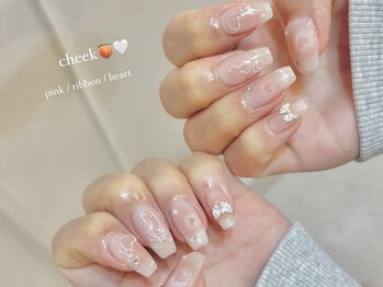 ランド ネイル 博多(LAND)/チーク×キラキラ♪ -Mio