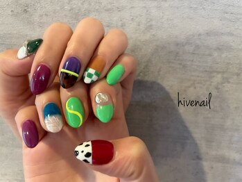 ハイブネイル(Hive nail)/個性的カラフルネイル