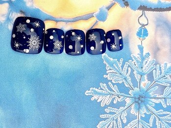 ネイルサロン&スクール ジーナ(GINA)/冬の星空ネイル