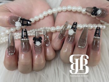 ネイルサロンレイアス(RAYAS)/モノクロチェックネイル