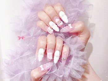 ワンホンネイル 新宿(Rumi Nail)/長さ出し/やり放題/10本/キティ