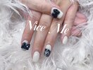 大人可愛いレース×リボンネイル