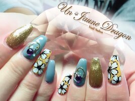 秋カラー☆フラワーネイル